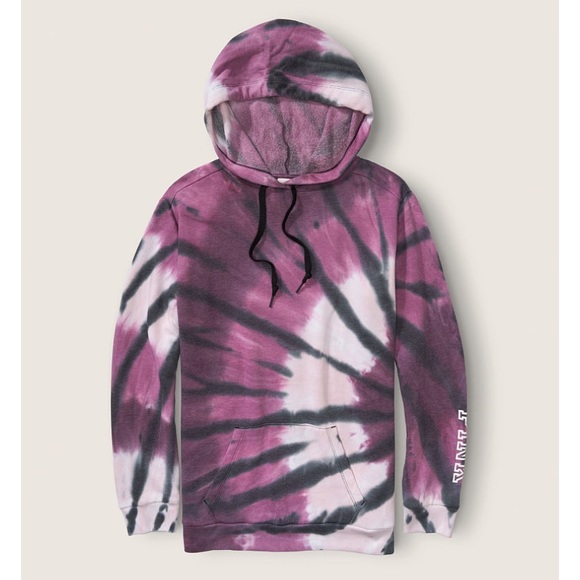 🆕 PINK Every Day Lounge EDL Campus sweatshirt hoodie tie dye S - Picture 2 of 10